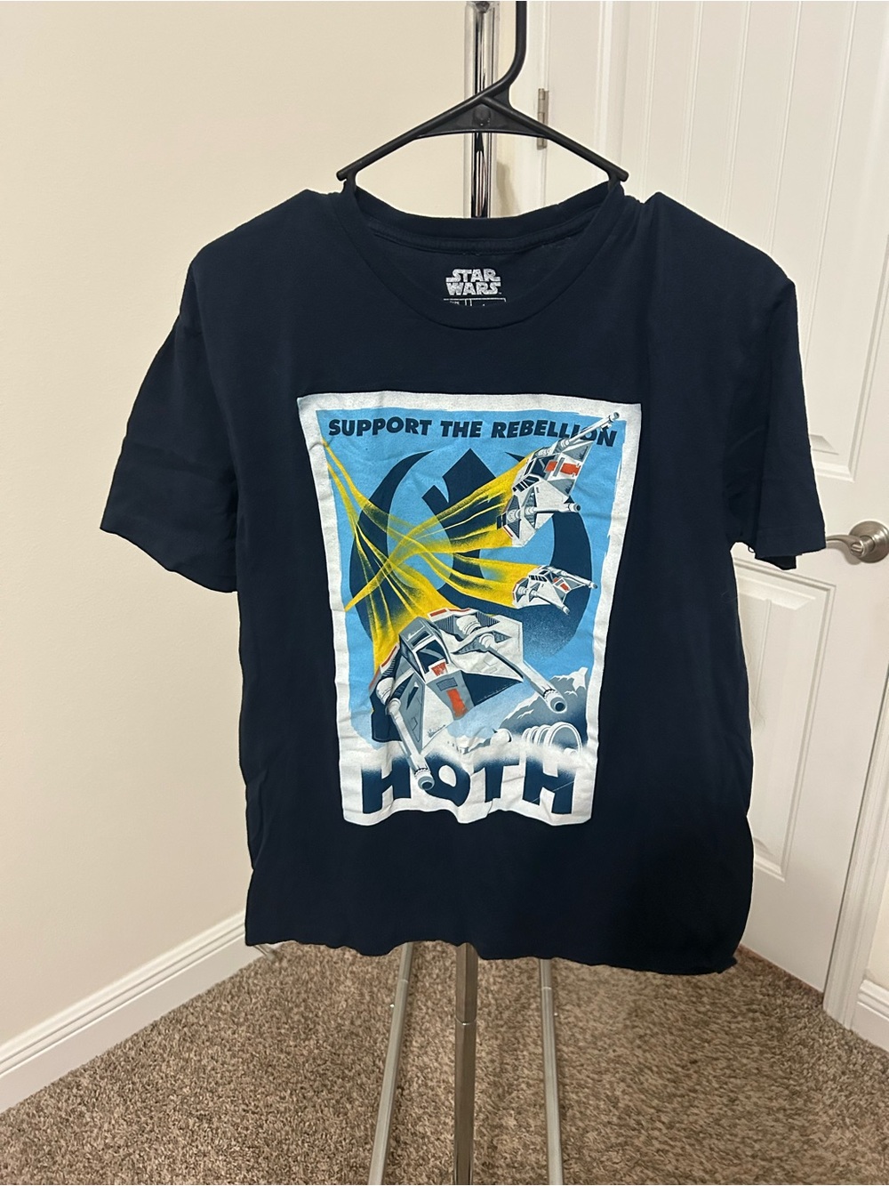Star Wars Black Hoth Support The Rebellion Graphic Tee